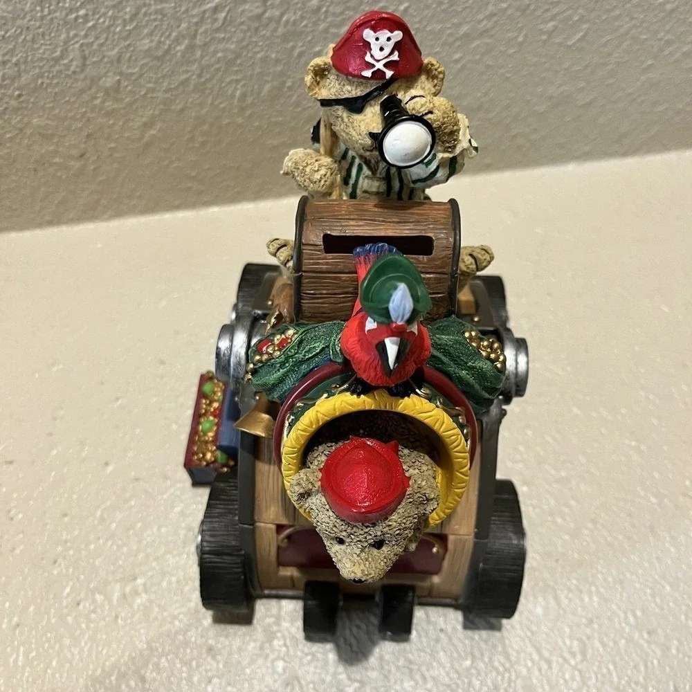 Teddy Bear Bookends & Bank‎ New in Box Hand Painted Pirate Ship Ocean Sea Cannon